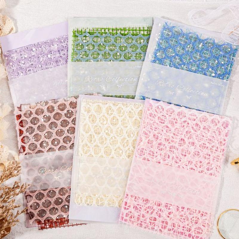 Hollow Out Lace Material Paper, 15pcs set Colorful Scrapbooking & Stamping Paper, Diy Decorative Paper for Scrapbooking & Journal Making