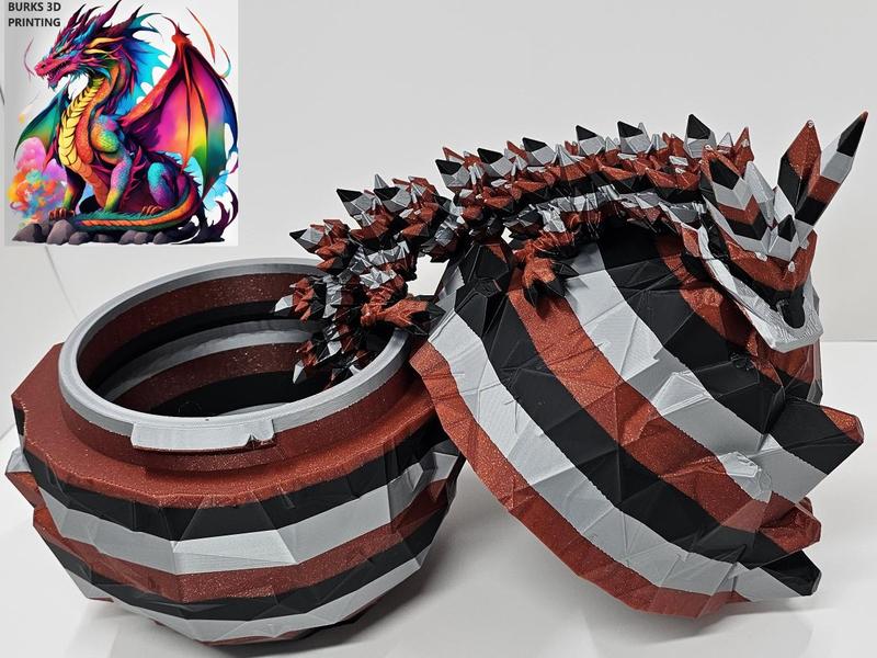 XXL Sparkle Red, Silver, and Black Crystal Dragon with Matching Egg Over 29Inches!