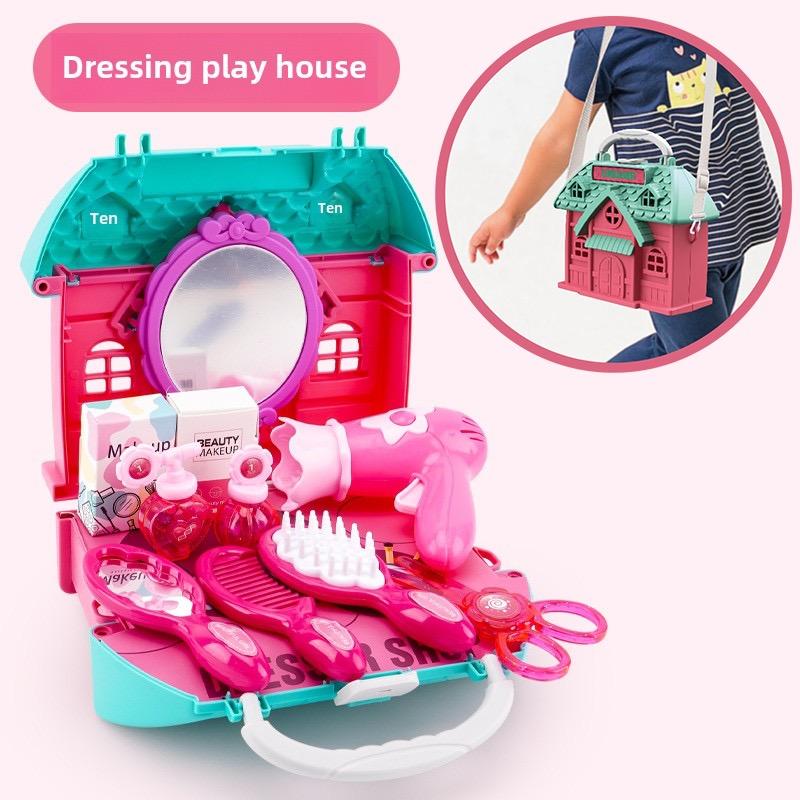 Children's Educational Toys Play House Dressing Table Tools Baby Simulation Play House Toys Suitcase Toys Wholesale Christmas Gifts