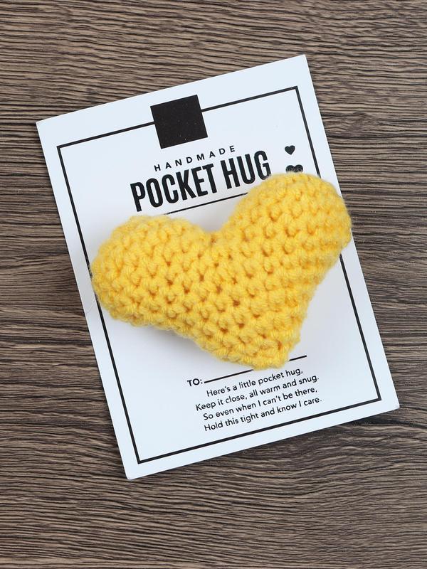 Handmade Crochet Heart Shaped Pocket Hug, Cute Heart Shaped Knitting Gift, Wedding Engagement Gift