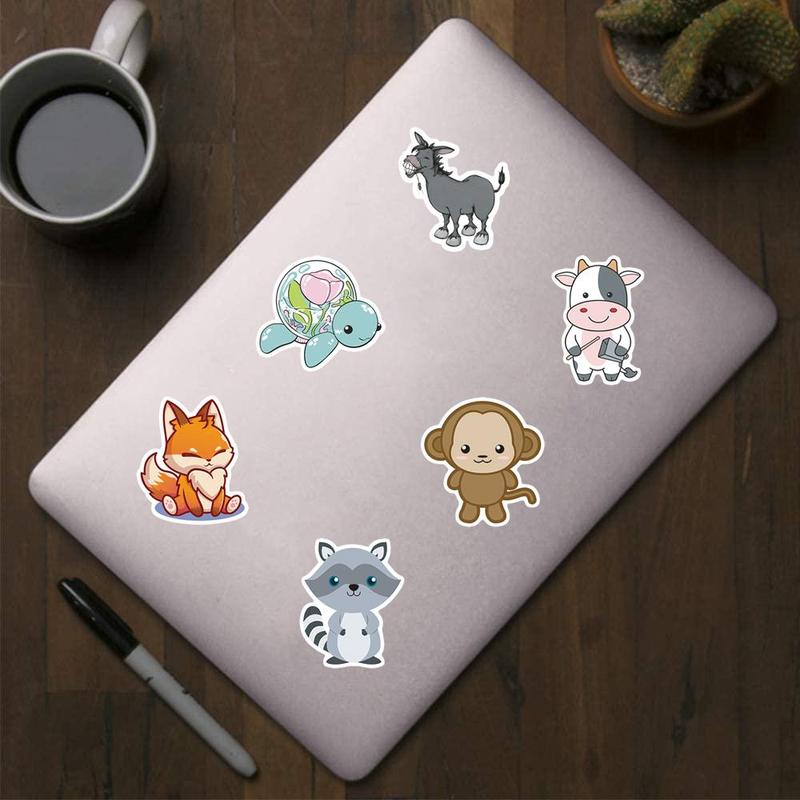 Cartoon Animal Pattern Sticker (500pcs roll), Self Adhesive Decorative Sticker, DIY Decals for Water Bottle, Laptop, Phone Case, Scrapbooking, Journal Making