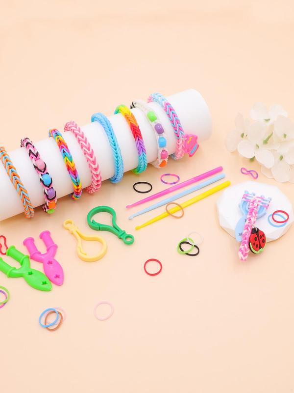 Colorful Beads & Rubber Bands & Accessories, Cute DIY Jewelry Making Kit, DIY Jewelry Making Supplies for Braided Bracelet