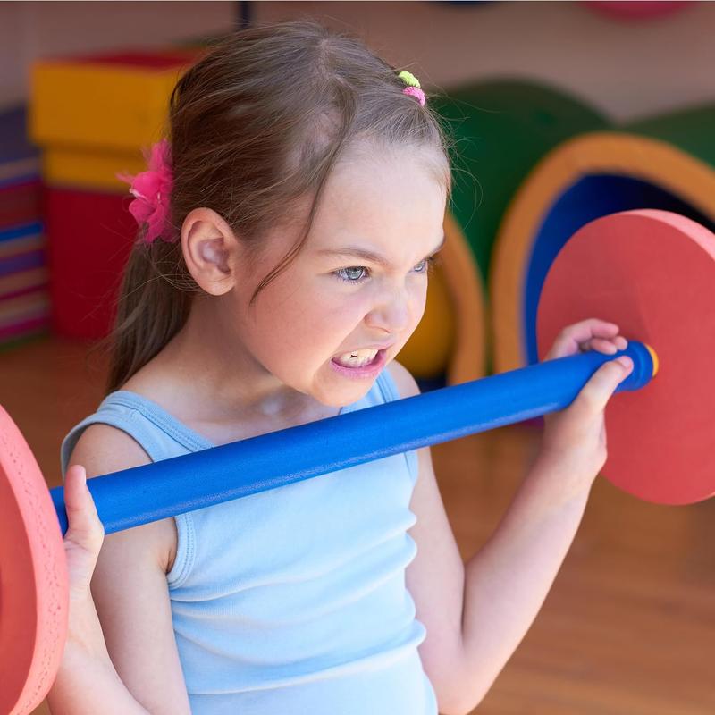 Hey! Play! Kids Weight Bench Set - Toddler Gym for Beginner Exercises and Weightlifting with Leg Press and Barbell - Toys for Ages 3 and Up Medium