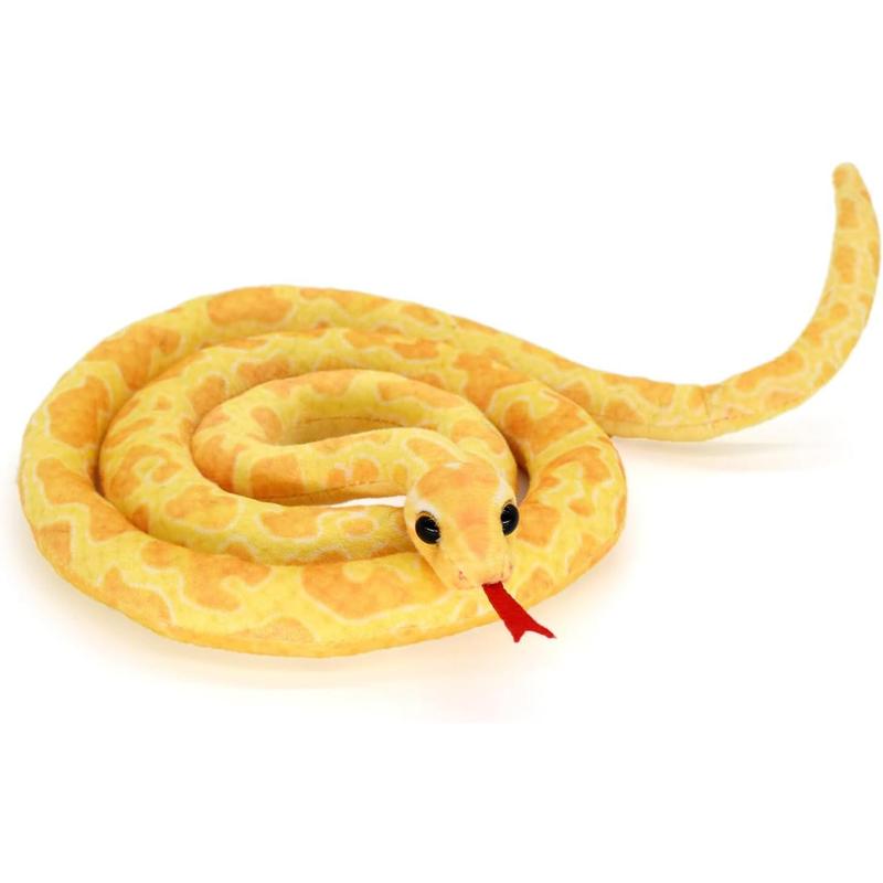 3.6-foot-long soft snake doll, cute plush animal plush prank toy, children's gift, children, birthday, Halloween, Christmas, home decoration (yellow)