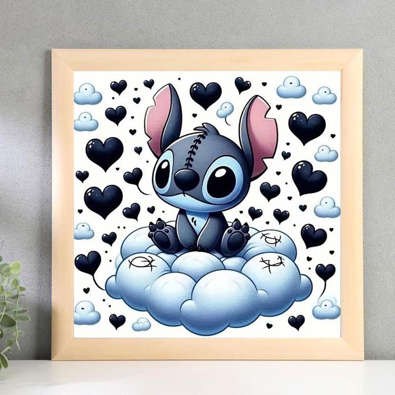 Cute Stitch Pattern DIY Diamond Arts Painting Kit without Frame, DIY Decorative Art Picture for Beginner, Wall Art Decor for Home Living Room