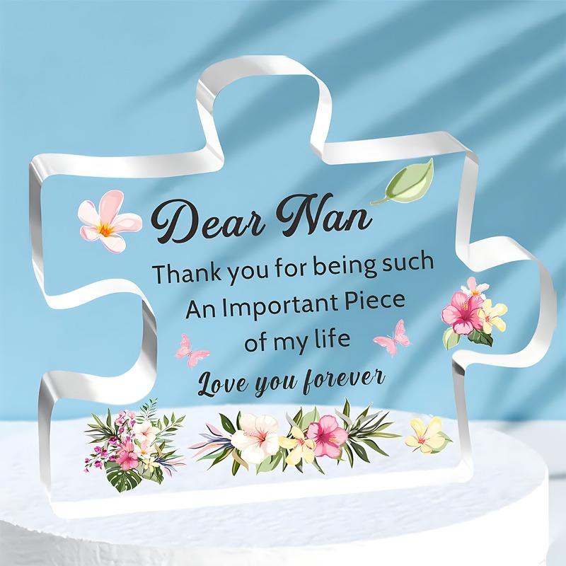 Nan Gifts Acrylic Puzzle Plaque For Nan Mothers Day Birthday Christmas From Grandchildren Thank You For Being Such An Important Piece Of My Life Love You Forever