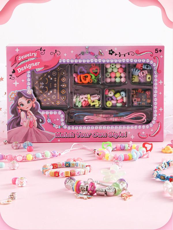 Diy Charm Bracelet Making Kit, Cute Beads Jewelry Making Kit for Girls, Birthday Gifts, Christmas Gifts