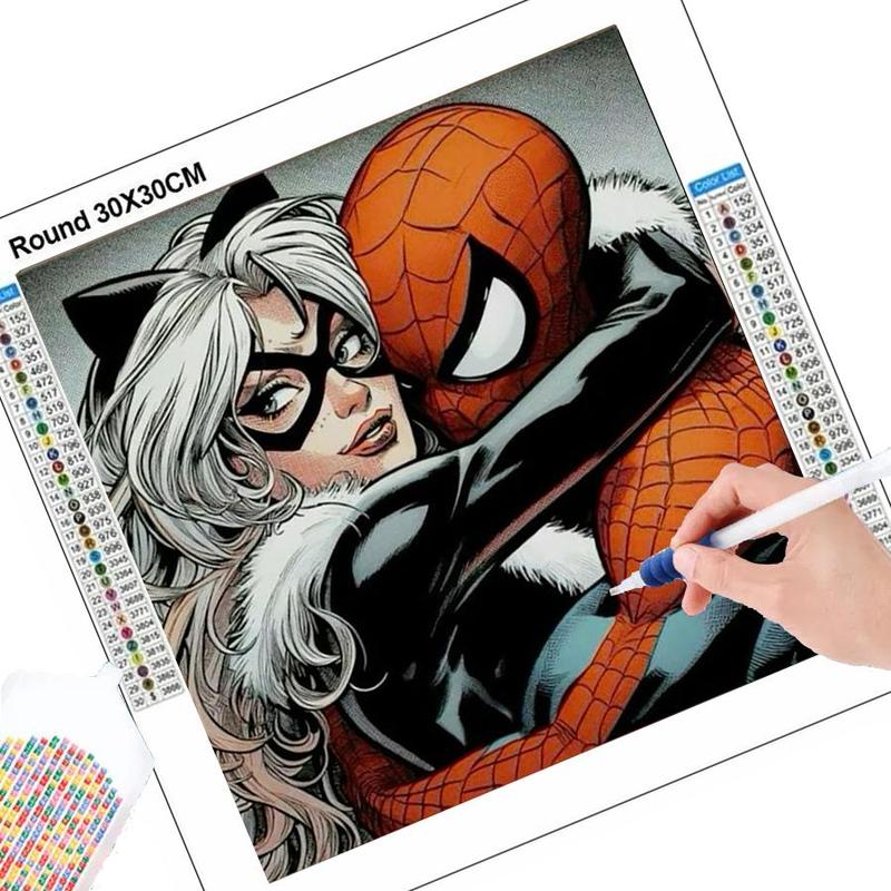 Spider-man Pattern DIY Diamond Arts Colorful Painting Kit without Frame, 5D Diamond Arts Colorful Painting Kit, Wall Art Decor for Home