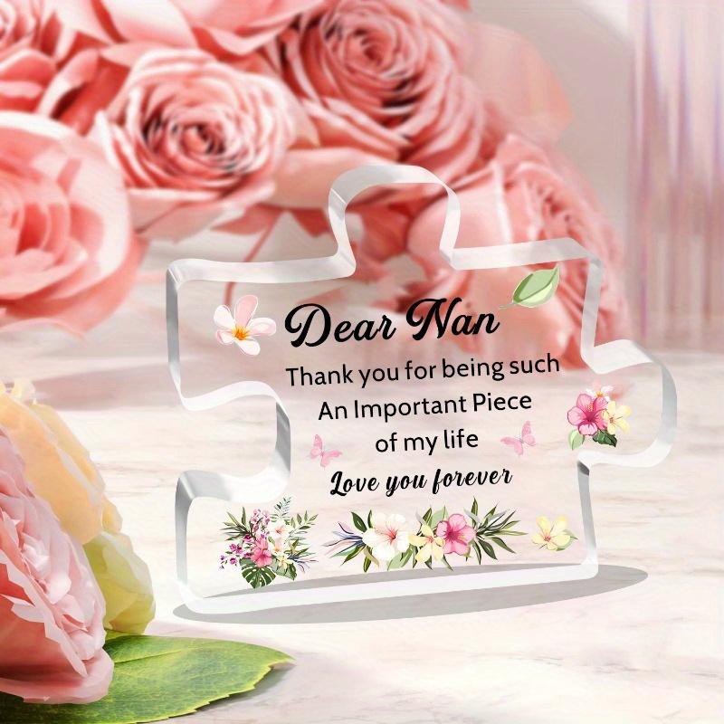 Nan Gifts Acrylic Puzzle Plaque For Nan Mothers Day Birthday Christmas From Grandchildren Thank You For Being Such An Important Piece Of My Life Love You Forever