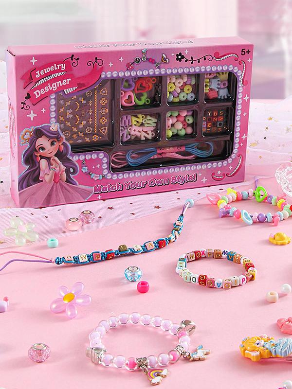 Diy Charm Bracelet Making Kit, Cute Beads Jewelry Making Kit for Girls, Birthday Gifts, Christmas Gifts