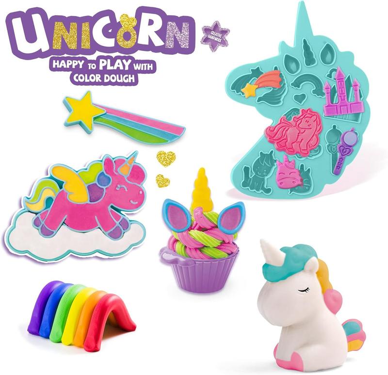 Playdough Sets for Kids Ages 4-8,Unicorn Theme Modeling 6 Unicorn Tools and 5 Colors Dough,Playdough Toys Gift for Boys and Girls