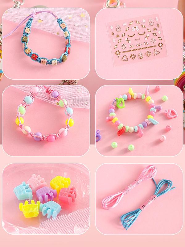 Diy Charm Bracelet Making Kit, Cute Beads Jewelry Making Kit for Girls, Birthday Gifts, Christmas Gifts