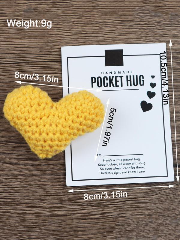 Handmade Crochet Heart Shaped Pocket Hug, Cute Heart Shaped Knitting Gift, Wedding Engagement Gift