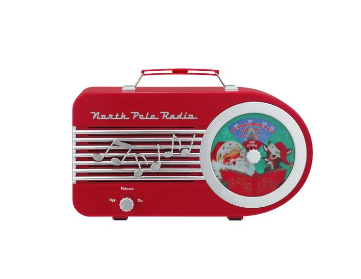 Mr. Christmas Vintage North Pole Radio Holiday Jukebox Christmas Decoration Music Box, 10.5 Inches, Red