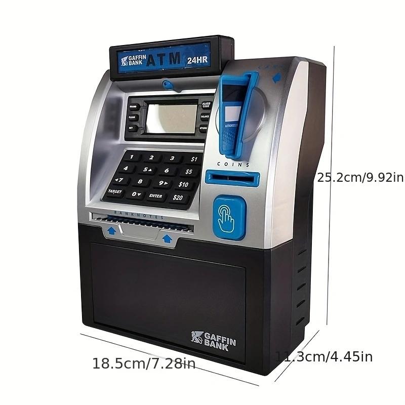 ATM Toys for Kids with Debit Card, Bill Feeder, Coin Recognition, Balance Calculator, Electronic Savings Safe Toys