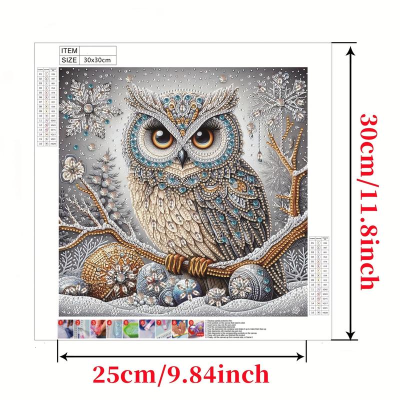 Owl Pattern DIY Diamond Arts Colorful Painting Kit without Frame, DIY 5D Diamond Arts Colorful Painting for Bedroom Wall Decor