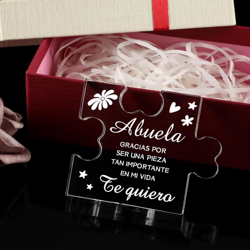 Grandma Gifts in Spanish - Acrylic Puzzle Plaque Presents, Regalos Abuela Personalizado, Spanish Grandma Birthday Gifts, Christmas Gifts for Grandma Spanish from Granddaughter Grandson