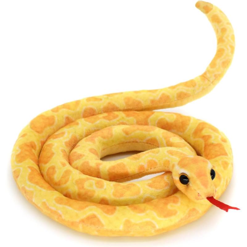 3.6-foot-long soft snake doll, cute plush animal plush prank toy, children's gift, children, birthday, Halloween, Christmas, home decoration (yellow)