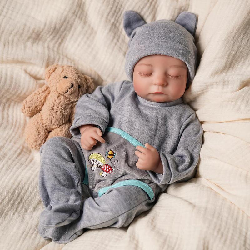 BABESIDE Reborn Baby Dolls, 15 Inch Realistic Newborn Baby Doll Boy, Real Life Baby Dolls Soft Body Poseable Sleeping Baby Doll for Kids Age 3+