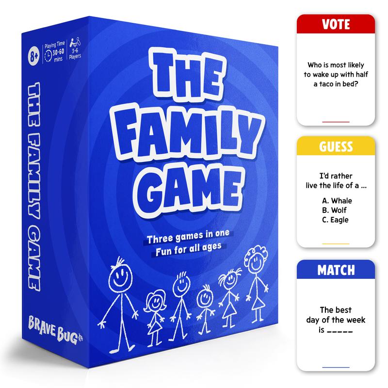 The Family Game - 150 Question Family Card Games - Fun Games for Kids, Teens and Adults - Board Games for Family Game Nights, Gatherings, Parties