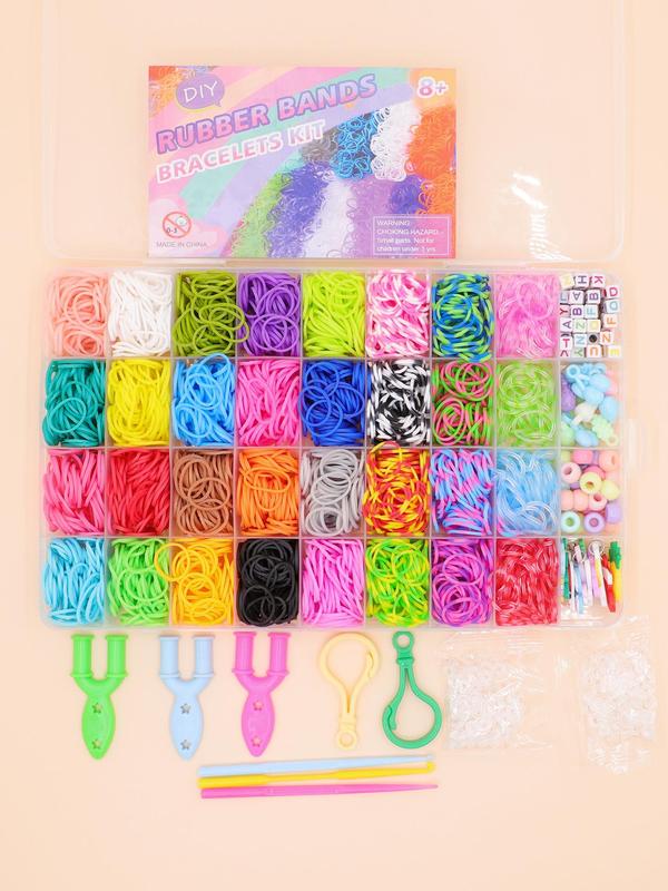 Colorful Beads & Rubber Bands & Accessories, Cute DIY Jewelry Making Kit, DIY Jewelry Making Supplies for Braided Bracelet