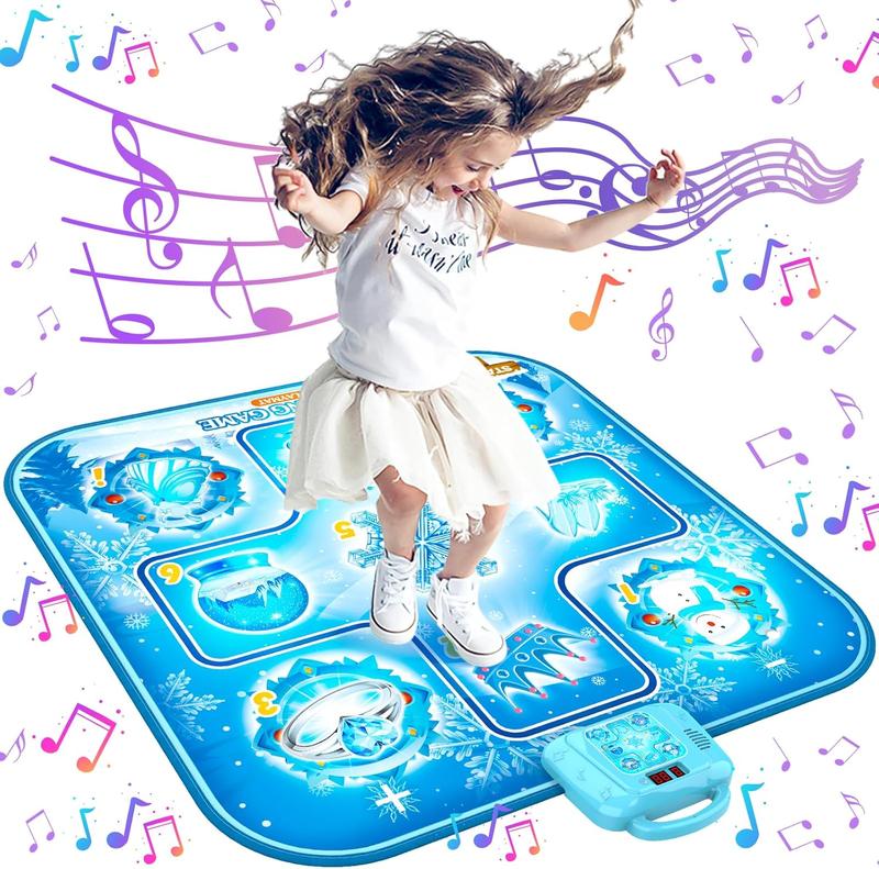 Dance Mat Toys for Girls Age 3 4 5 6 7 8-10 + Year Old, Girls Toys Age 6-8, Gifts for 3+ Year Old Girls, Dance Pad with LED Lights, 6 Game Modes, Built-in Music, Christmas Birthday Gifts for Kids