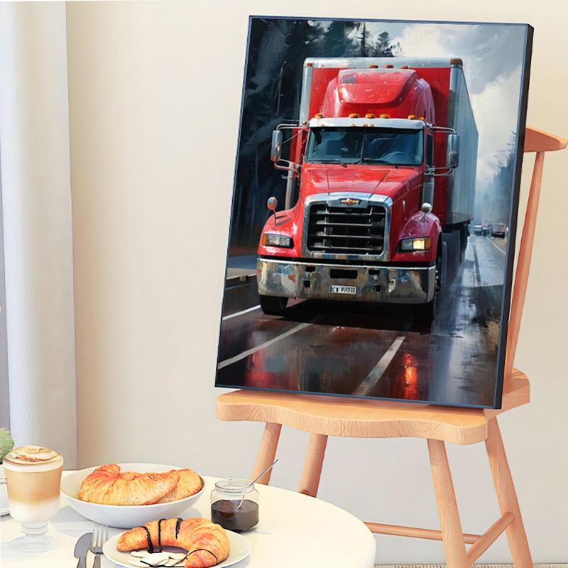 Truck Pattern DIY Painting By Numbers Kit Without Frame, 1 Set DIY Paint By Numbers Kit, Wall Art Decoration for Home Living Room Bedroom