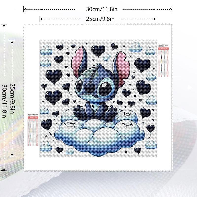 Cute Stitch Pattern DIY Diamond Arts Painting Kit without Frame, DIY Decorative Art Picture for Beginner, Wall Art Decor for Home Living Room