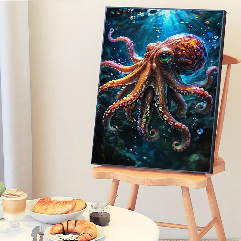 Octopus Pattern DIY Painting By Numbers Kit Without Frame, 1 Set DIY Paint By Numbers Kit, Wall Art Decoration for Home Living Room Bedroom