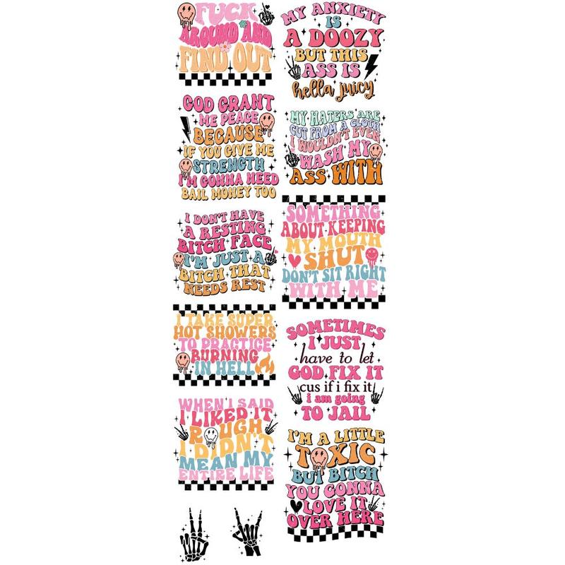 Sarcastic Princess DTF Transfers Gang Sheet 22” wide x 60” long