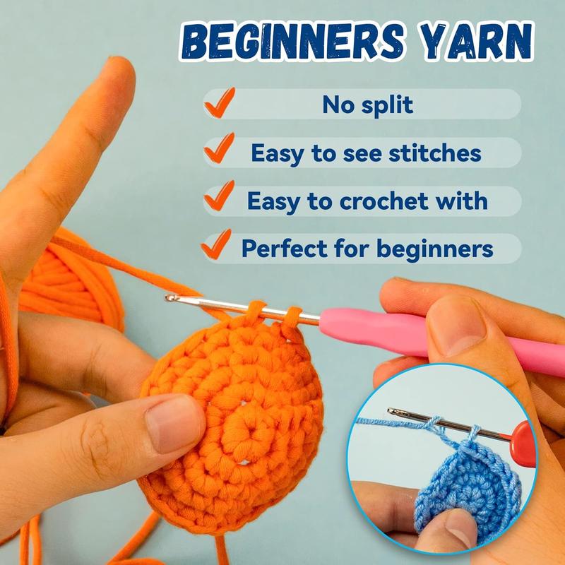 Crochet Kit for Beginners, 6 count Crochet  Kit for Adults , Crochet Kits Include Videos Tutorials, Beginner Yarn, Eyes, Crochet Hook - Gifts for Women, Teen, Girls Birthdays