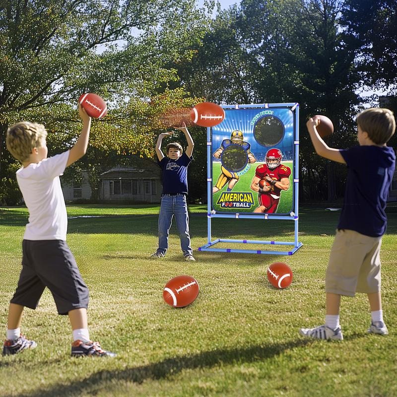 Football Toss Game with 4 Inflatable Balls, Indoor Outdoor Football Throwing Target Toy for Kids Ages 4-7 8-12- Perfect Christmas Birthday Gifts for Boys Girls Rechargeable LED LED Light kids  basketball