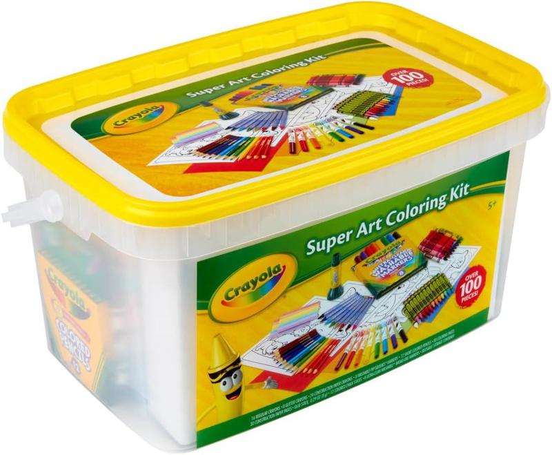 Crayola Super Art Coloring Kit (100+ Pcs), Arts & Crafts Set for Kids, Coloring Supplies, Arts & Crafts Set, Holiday Gifts for Kids [ Exclusive]