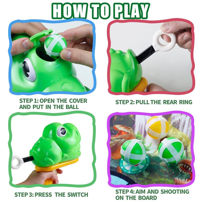 Dinosaur Themed Dartboard Toy - Sticky Ball Dart Set for Indoor and Outdoor Fun, Enhancing Kids' Play and Activity