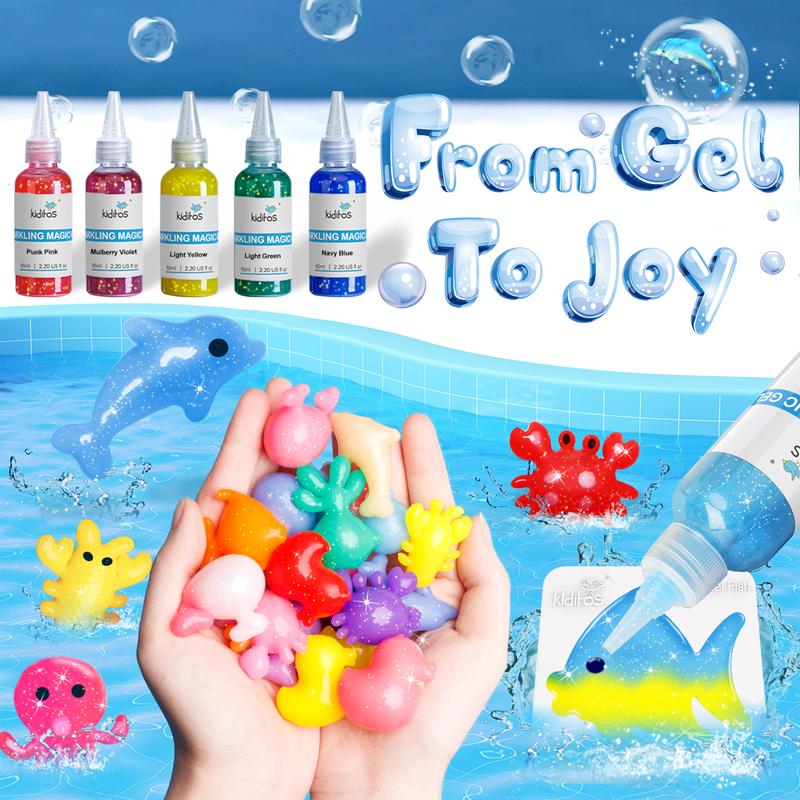 Kiditos Magic Water Elf Toy Kit with Magic Gels, Molds - Imaginative Play, Christmas Gifts, Birthday Gifts, Party Favors, and Family-Friendly DIY STEM Projects