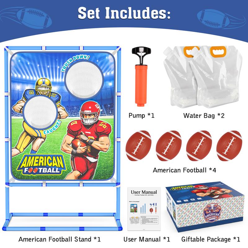 Football Toss Game with 4 Inflatable Balls, Indoor Outdoor Football Throwing Target Toy for Kids Ages 4-7 8-12- Perfect Christmas Birthday Gifts for Boys Girls Rechargeable LED LED Light kids  basketball