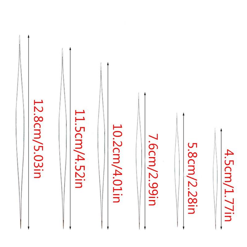 6pcs Stainless Steel Open Bead Needle Without Beads, Handmade Beading Needle, DIY Jewelry Making Accessories