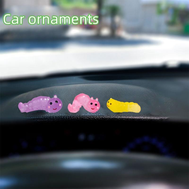 Random Color Cute Glow in The Dark Worm Shaped Decoration, 30 50pcs Luminous Worm Ornament, DIY Decoration Accessories for Home & Garden & Car