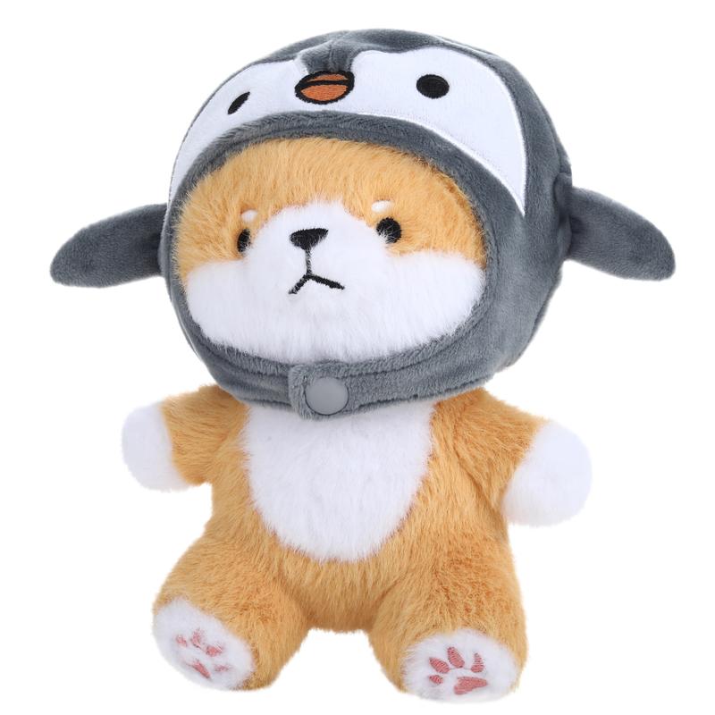 MIAODAM Cute Dog Plushie with Penguin Stuffed Animal Hat - Soft Penguin Dog Plush Toy Stuffed Animal Doll, for Boys & Girls (20cm 7.8in)