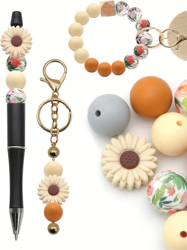 Mixed Color Flower Design Bead, Floral Bead, Diy Jewelry Making Supplies for Bracelet Necklace Earrings Pendant