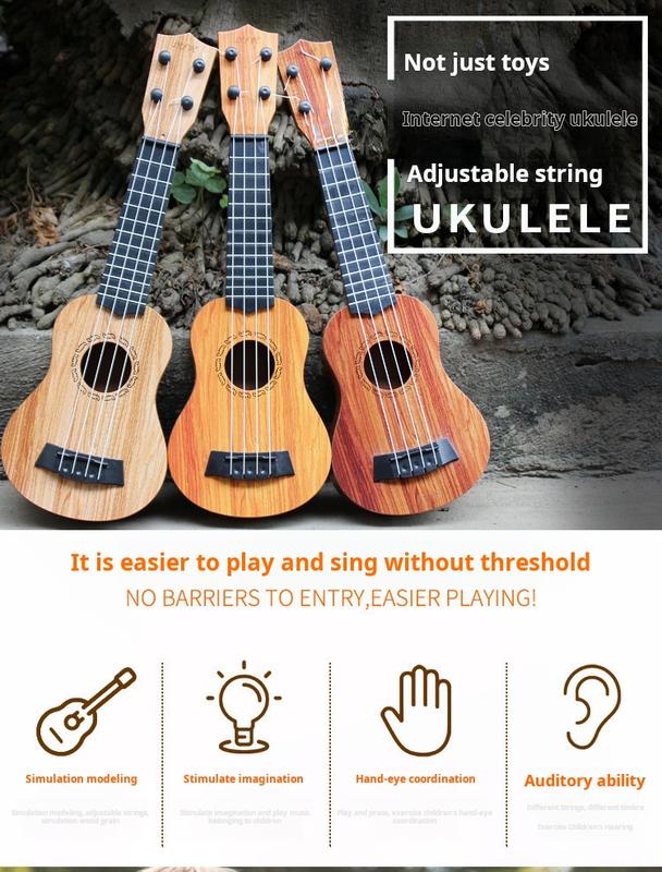 Youngsters' Ukulele Guitar Toy - Bright Pink Orange Blue, Durable PC Material, Educational Musical Instrument for Boys & Girls - Perfect Gift for Christmas, Halloween, Birthdays & Thanksgiving