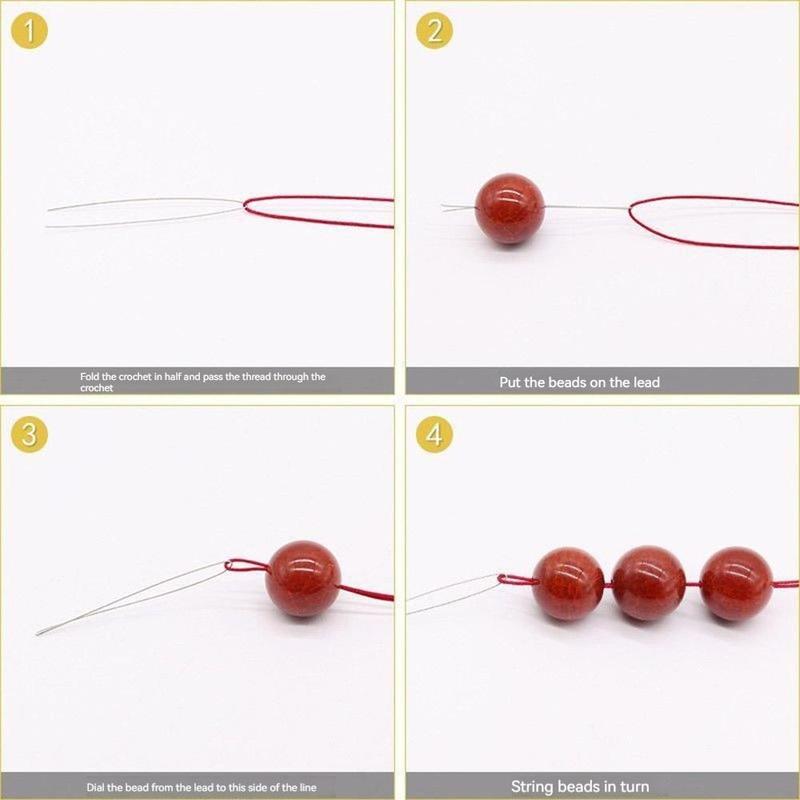 6pcs Stainless Steel Open Bead Needle Without Beads, Handmade Beading Needle, DIY Jewelry Making Accessories