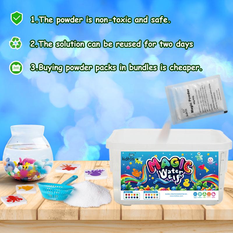 Kiditos Magic Water Elf 2 Packs Powder Refill,Aqua Fairy Water Gel Kit Powder Refill