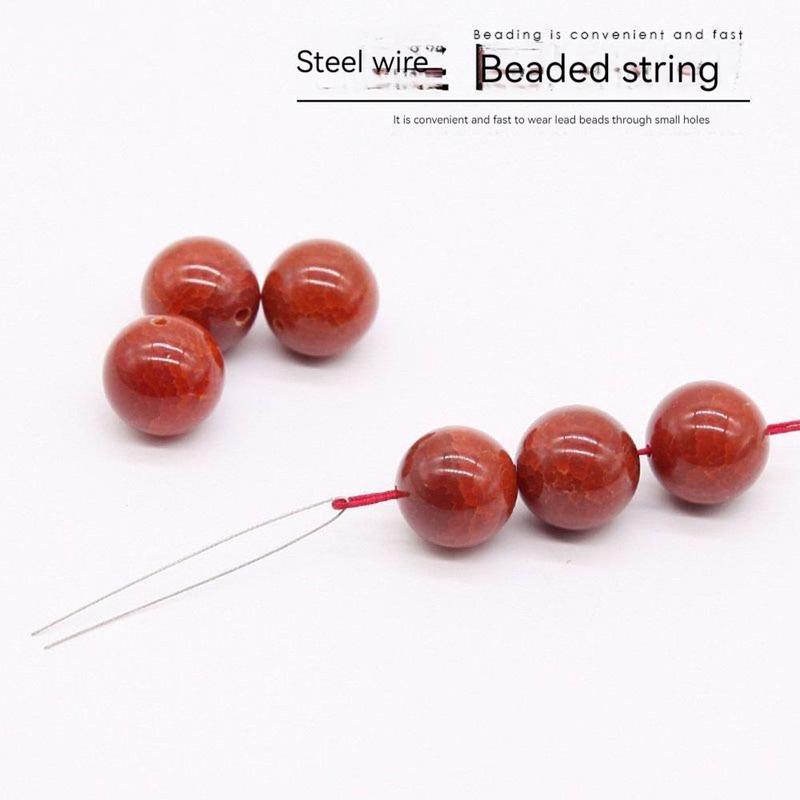 6pcs Stainless Steel Open Bead Needle Without Beads, Handmade Beading Needle, DIY Jewelry Making Accessories