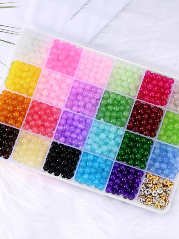 Minimalist Multicolor Beads, 1 Box Colorful Beads for Bracelet & Necklace & Earrings Making, Versatile DIY Accessories for Bracelet Jewelry Making