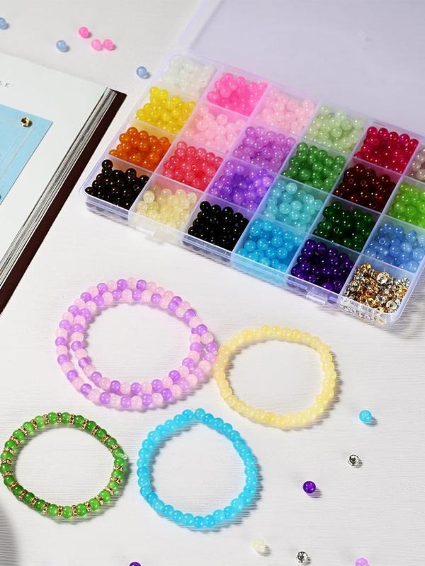 Minimalist Multicolor Beads, 1 Box Colorful Beads for Bracelet & Necklace & Earrings Making, Versatile DIY Accessories for Bracelet Jewelry Making