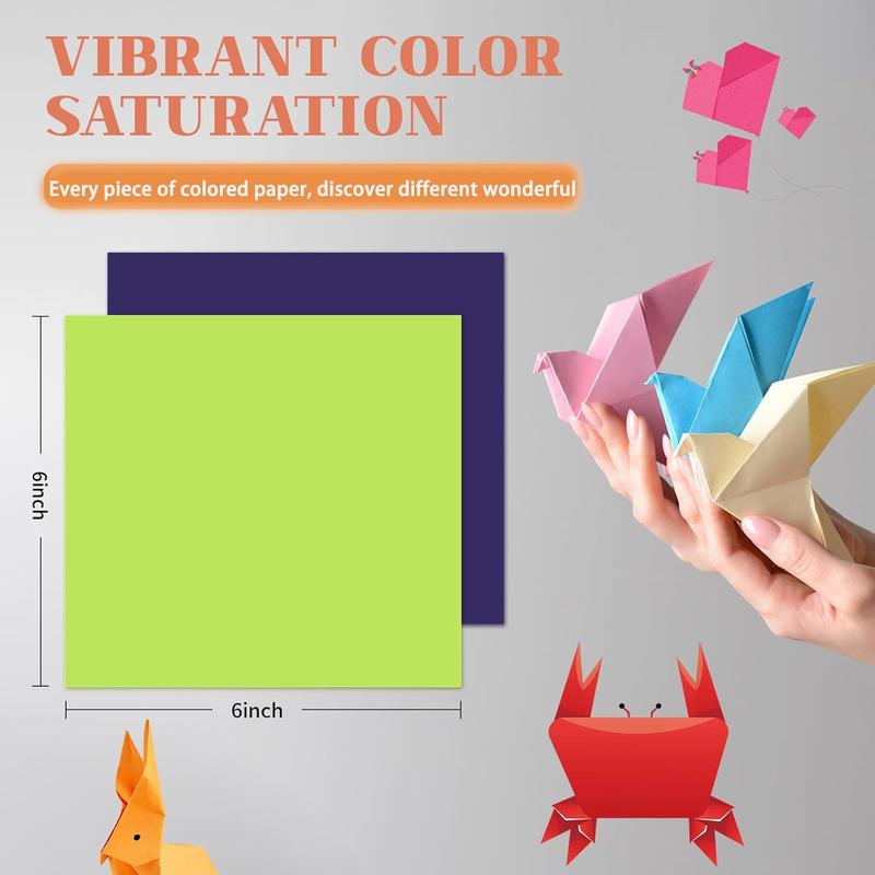 Origami Paper Double Sided Color 500 Sheets,6x6 inch Origami Paper 20 Colors,Origami Paper kit for  Ages 5-8 8-12,Colored Paper Kit Gifts for Beginners (Colorful-500)