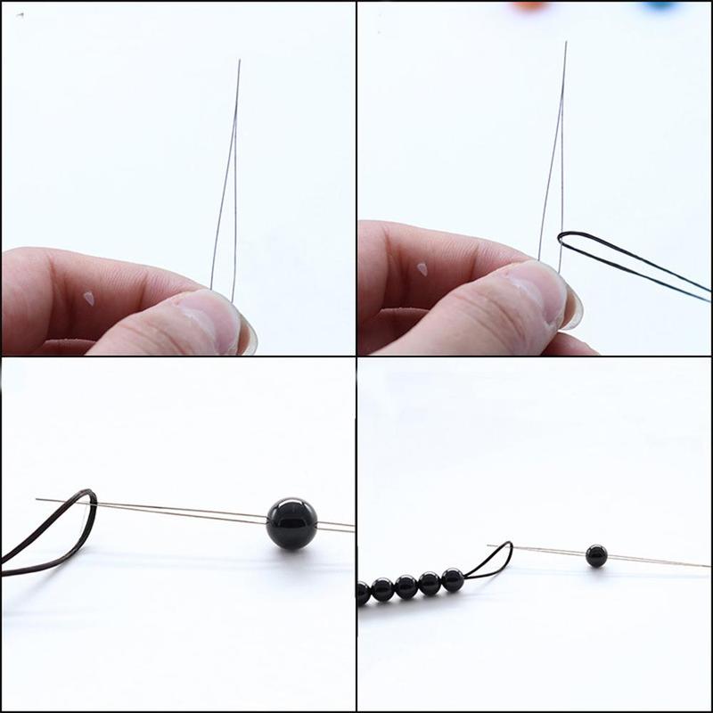 6pcs Stainless Steel Open Bead Needle Without Beads, Handmade Beading Needle, DIY Jewelry Making Accessories