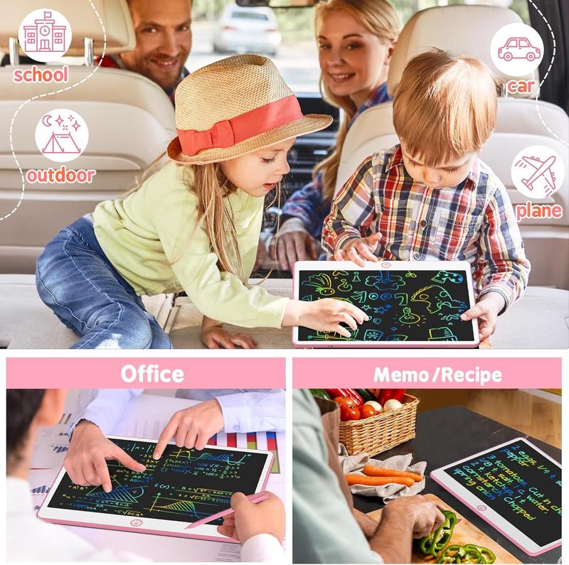 LCD Writing Tablet for  16 Inch, Toys for   Drawing Pad for 3 4 5 6 7 8 Year Old ,  Magnetic Doodle Board Travel  Christmas Birthday Gift for  (Pink)