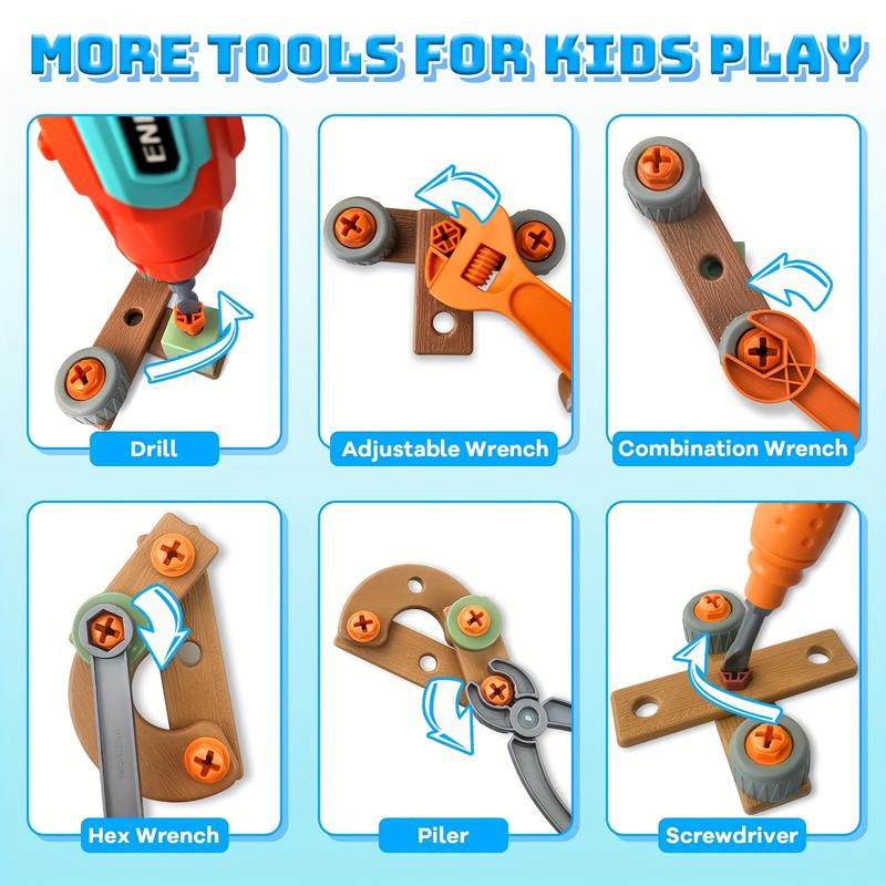 Youngsters' Tool Set - Educational Construction Toys with Drill, Pretend Play Belt for Boys & Girls - Perfect Birthday or Christmas Gift in Multiple Colors